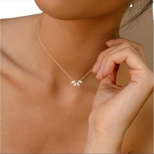 Marquise Flower Petal Diamond
Necklace, Bridesmaid Gift